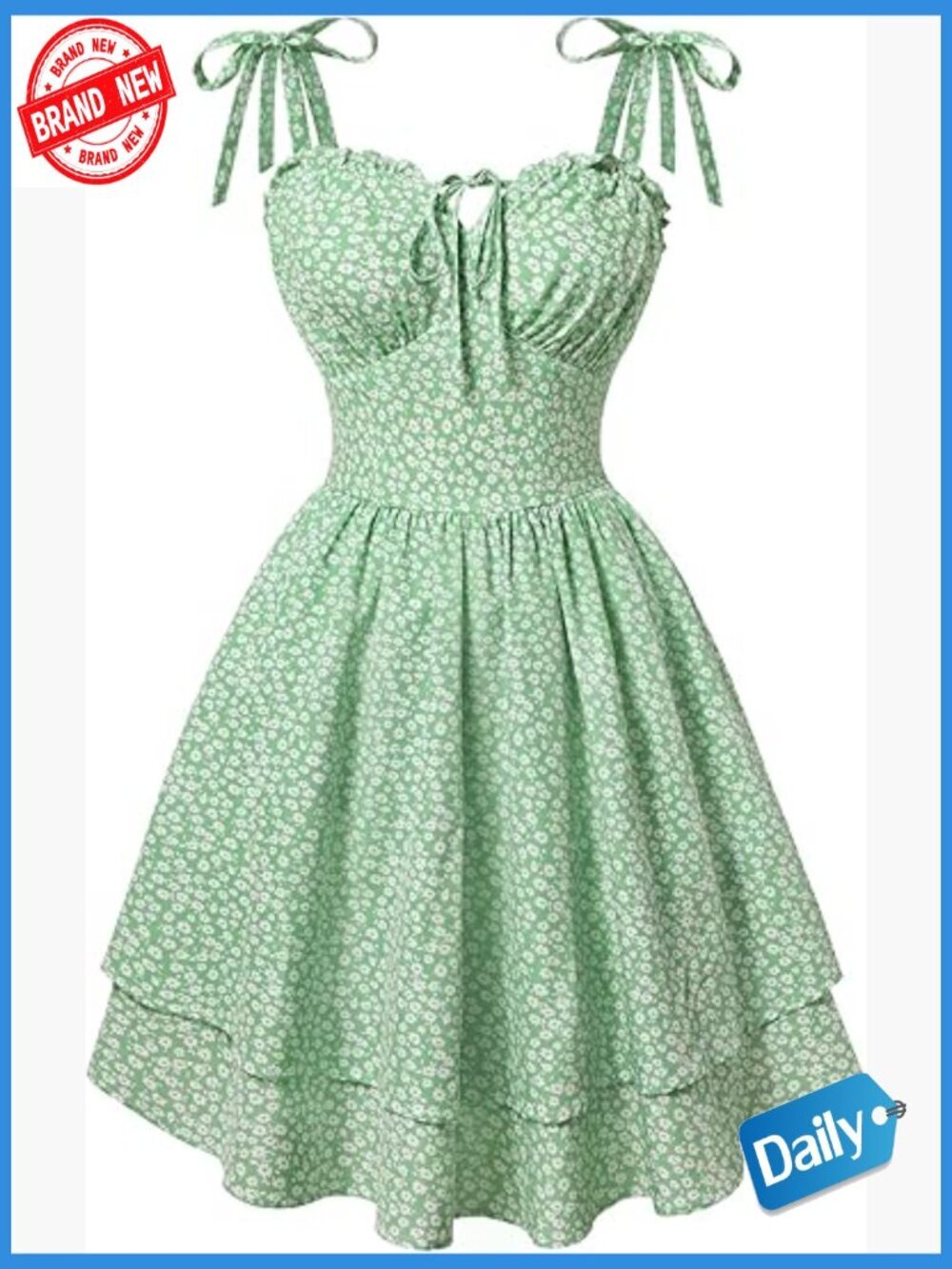 Floral Mini Dress with Corset Bodice Ruched Sweetheart Neckline Smocked Back